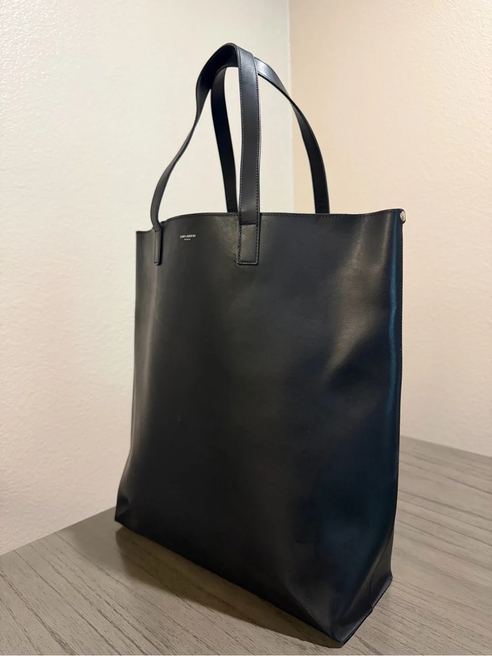 Saint Laurent Black Leather Everyday Tote